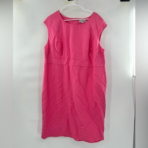 Jessica London pink sheath linen blend dress size 18 - Picture 1 of 7